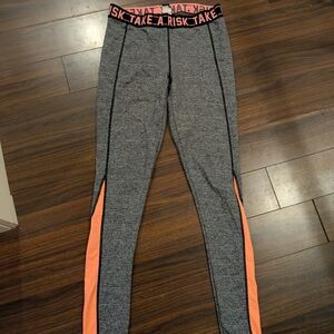 Gray and Orange Leggings